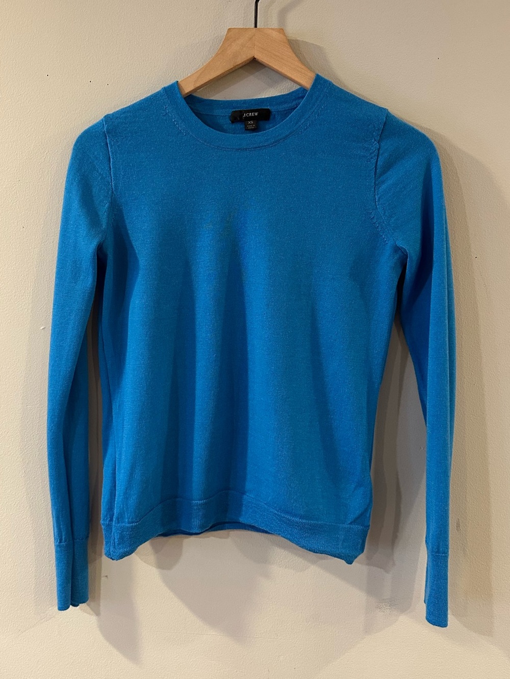 J.Crew Margot Merino Wool Bright Blue Crewneck Sweater